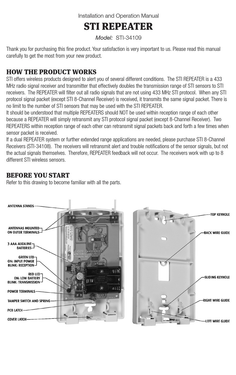 STI STI-34109 Installation and operation manual