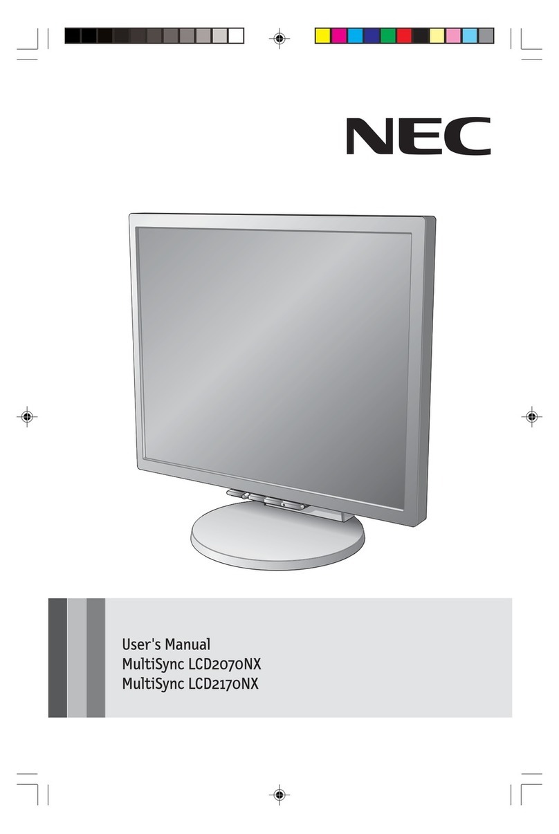 NEC LCD2070NX - MultiSync - 20" LCD Monitor User manual NEC LCD2070NX - MultiSync - 20" LCD Monitor User manual