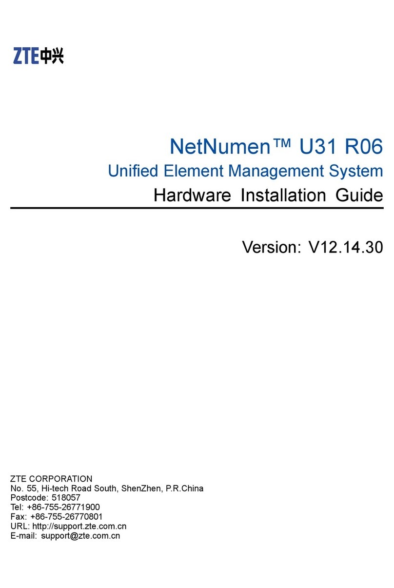Zte NetNumen U31 R06 Hardware installation guide