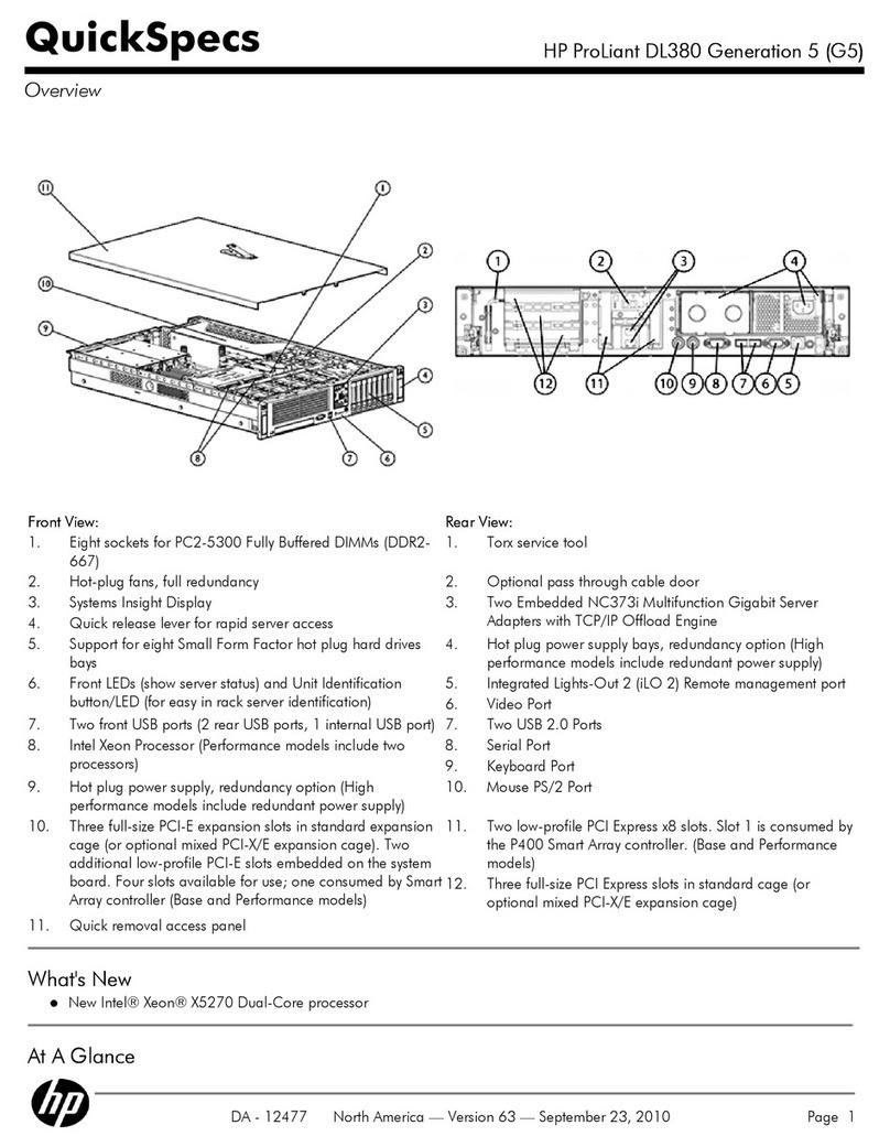 HP ProLiant DL380 Generation 5 User instructions