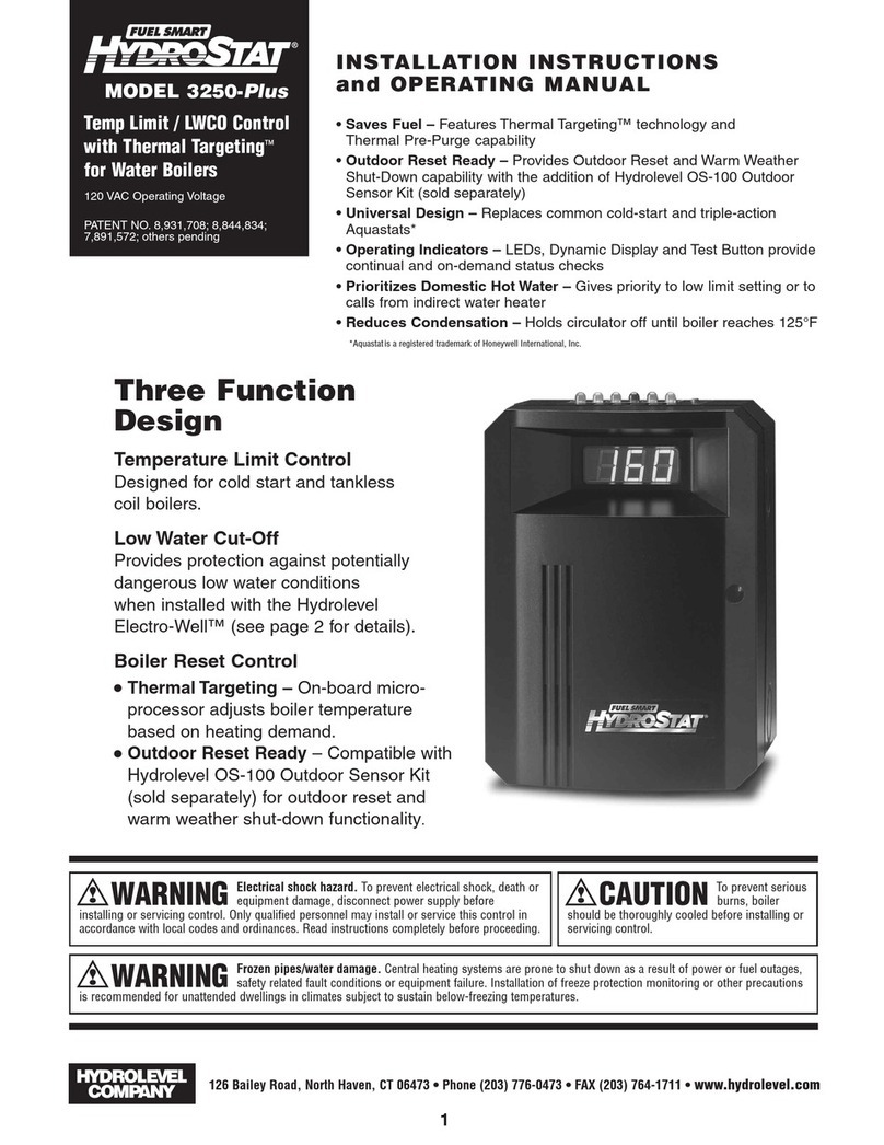 Hydrolevel Company HydroStat 3250-plus Installation instructions and operating manual