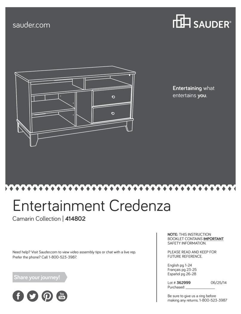 Sauder Entertainment Credenza installation guide