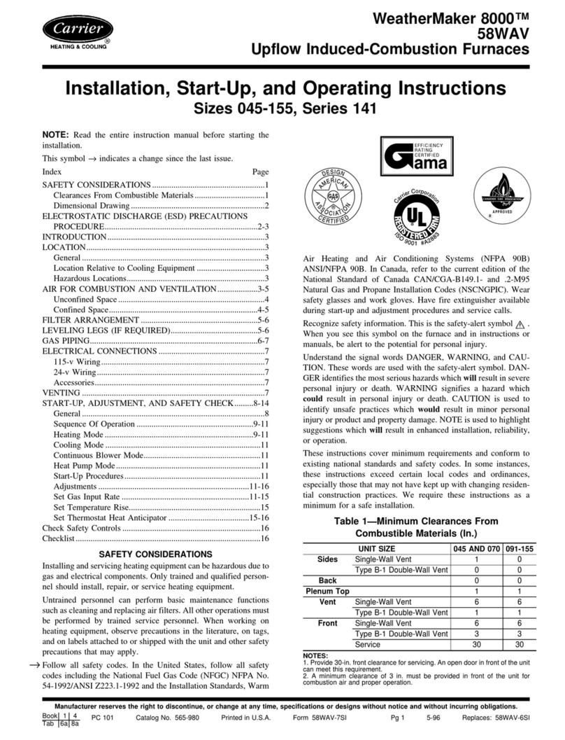 Carrier WeatherMaker 8000 Installation manual Carrier WeatherMaker 8000 Installation manual