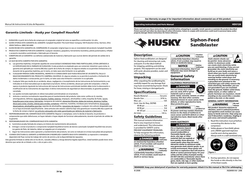 Husky HDS126 Service manual