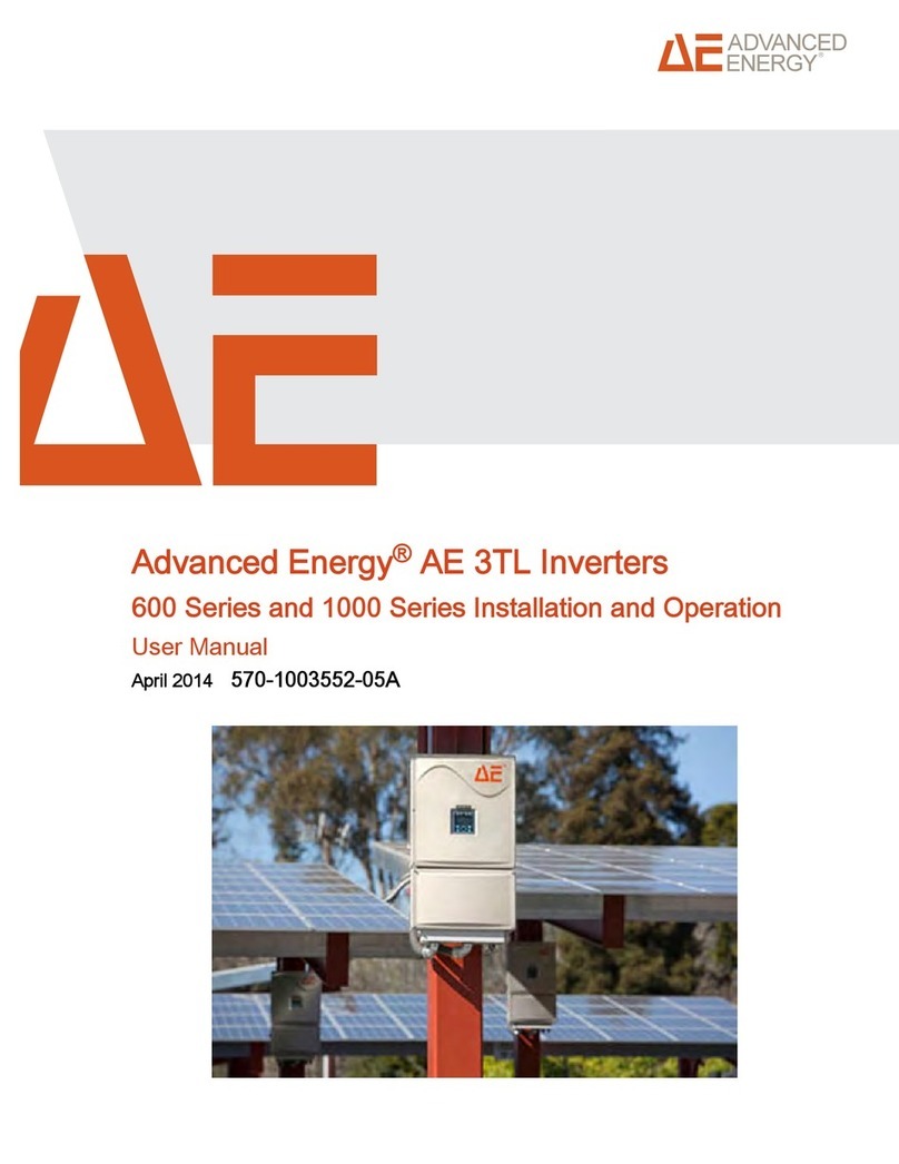 Advanced Energy AE 3TL 600 Series Installation and operation manual