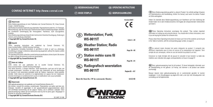 Conrad Electronic WS-9611IT operating instructions