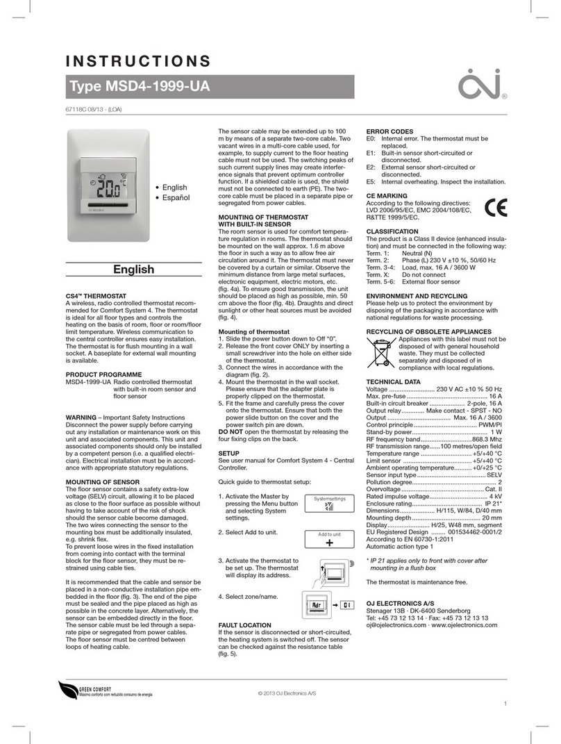 OJ Electronics MSD4-1999-UA User manual