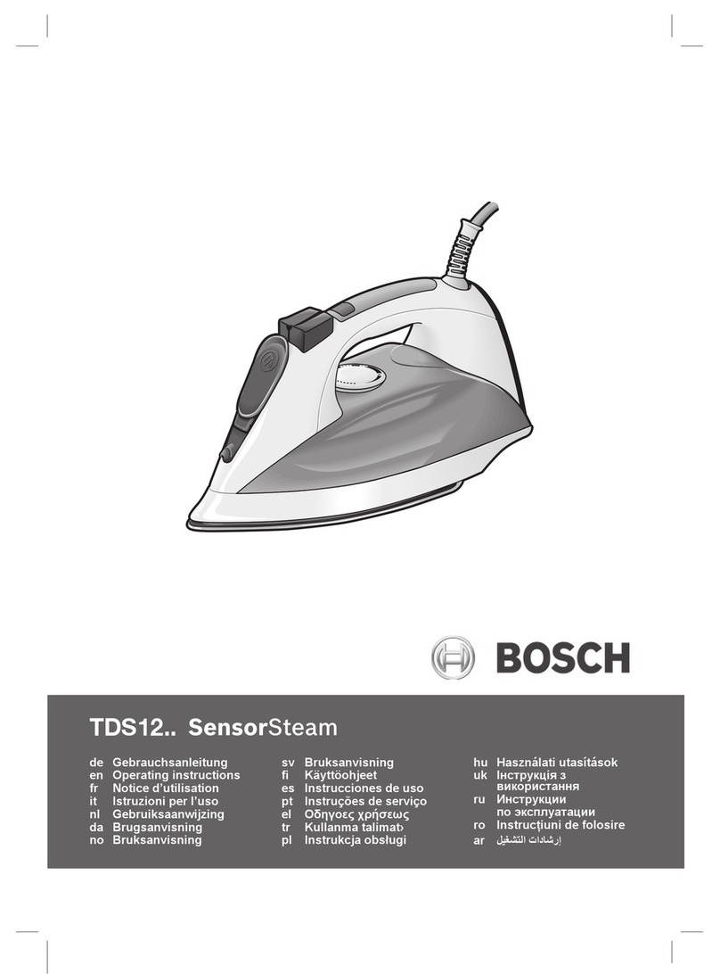 Bosch SENSORSTEAM TDS12 SERIES operating instructions