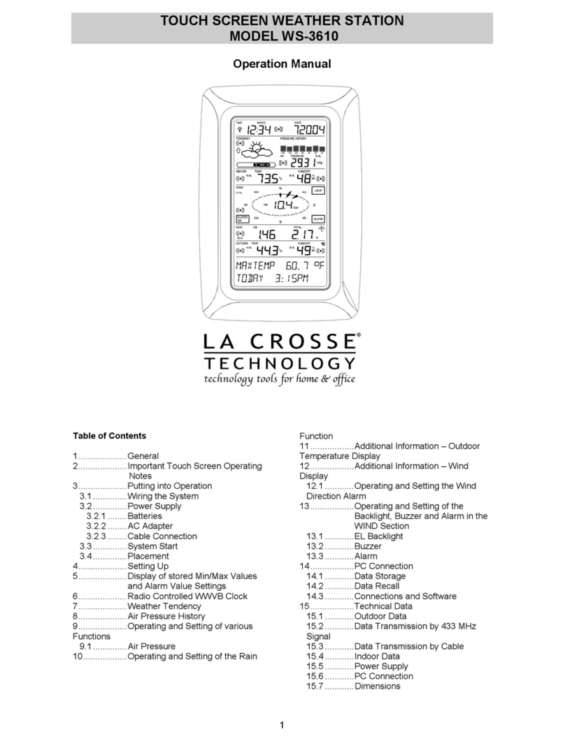 La Crosse Technology WS-3610 Operation manual La Crosse Technology WS-3610 Operation manual