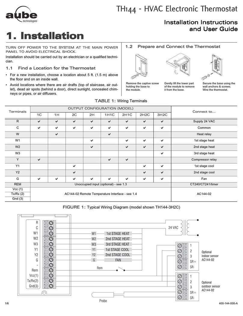 Aube Technologies TH144 Mounting instructions