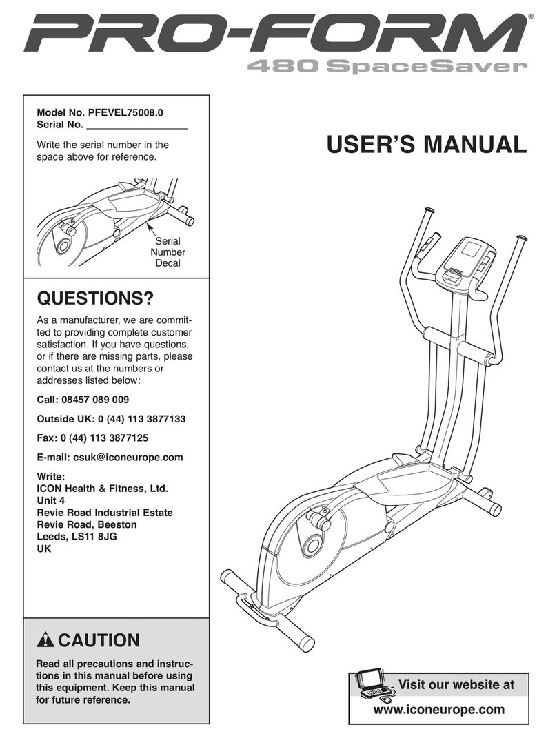 Pro-Form 480 SpaceSaver User manual
