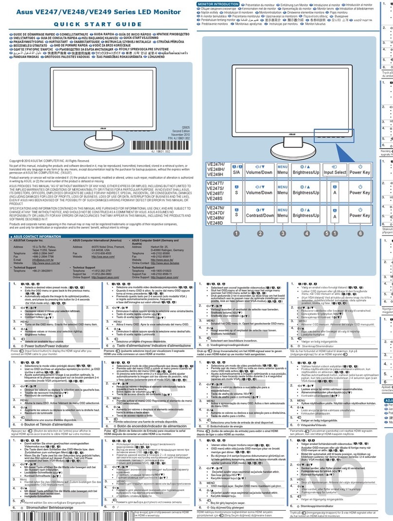 Asus VE246 Series User manual Asus VE246 Series User manual