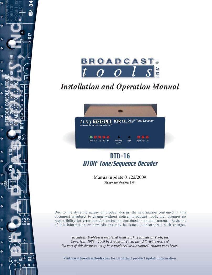 Broadcast Tools DTD-16 Installation and operation manual