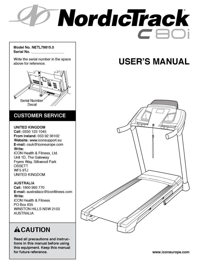 NordicTrack C80I NETL79815.0 User manual