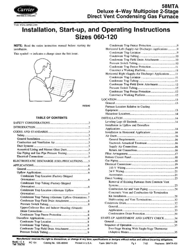 Carrier GAS FURNACE 58MTA Instructions and recipes