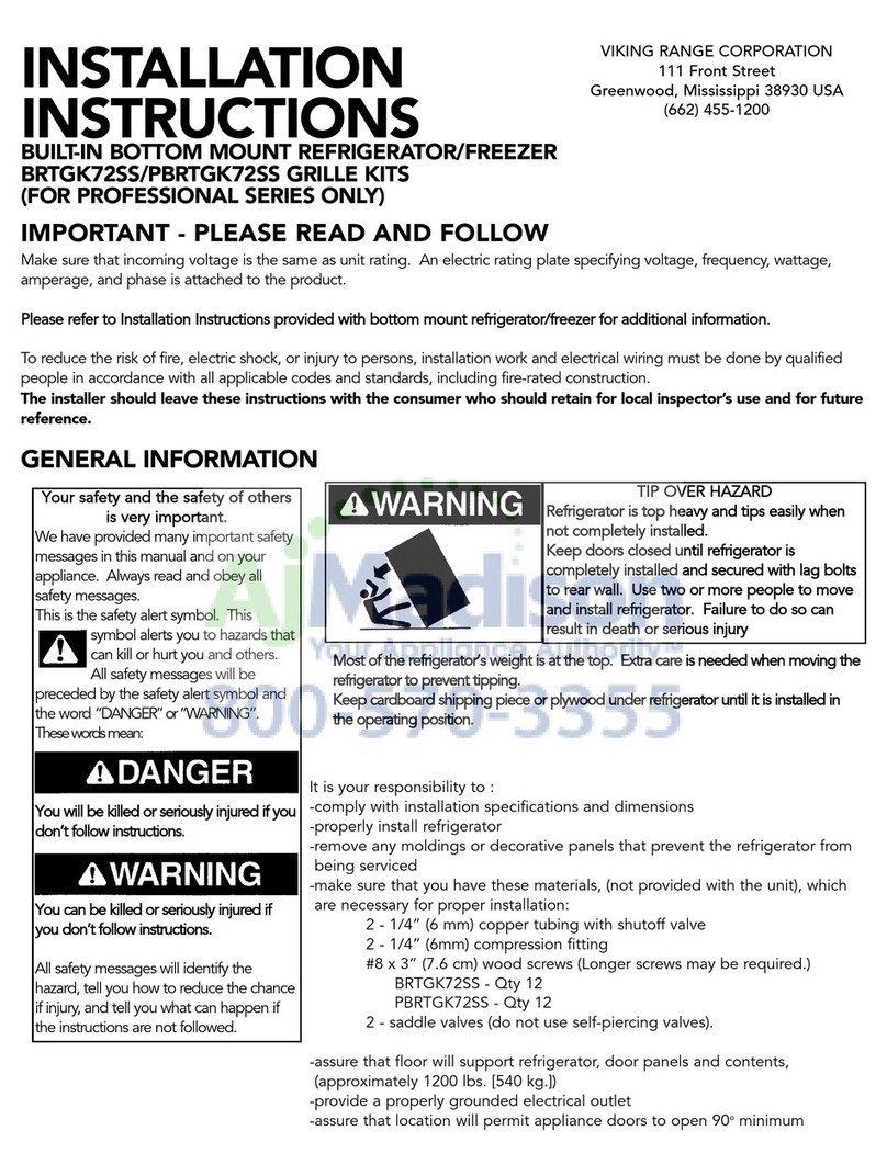 Viking Range BRTGK72SS User manual