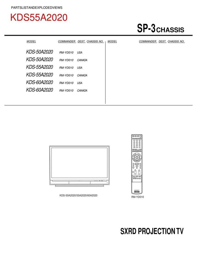 Sony KDS-50A2020 - 50" Rear Projection TV User manual