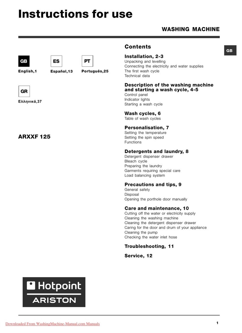 Hotpoint Ariston ARXXF 125 User manual