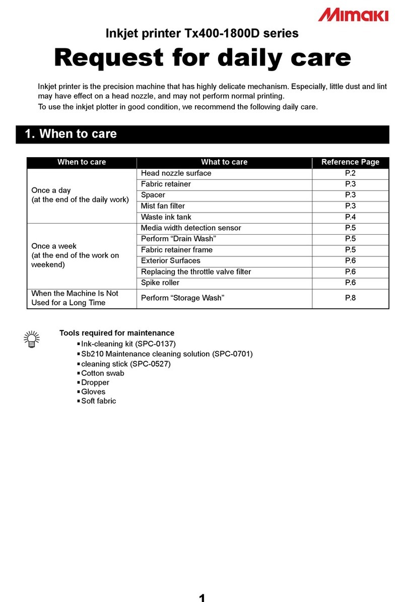 MIMAKI Tx400-1800D series User manual