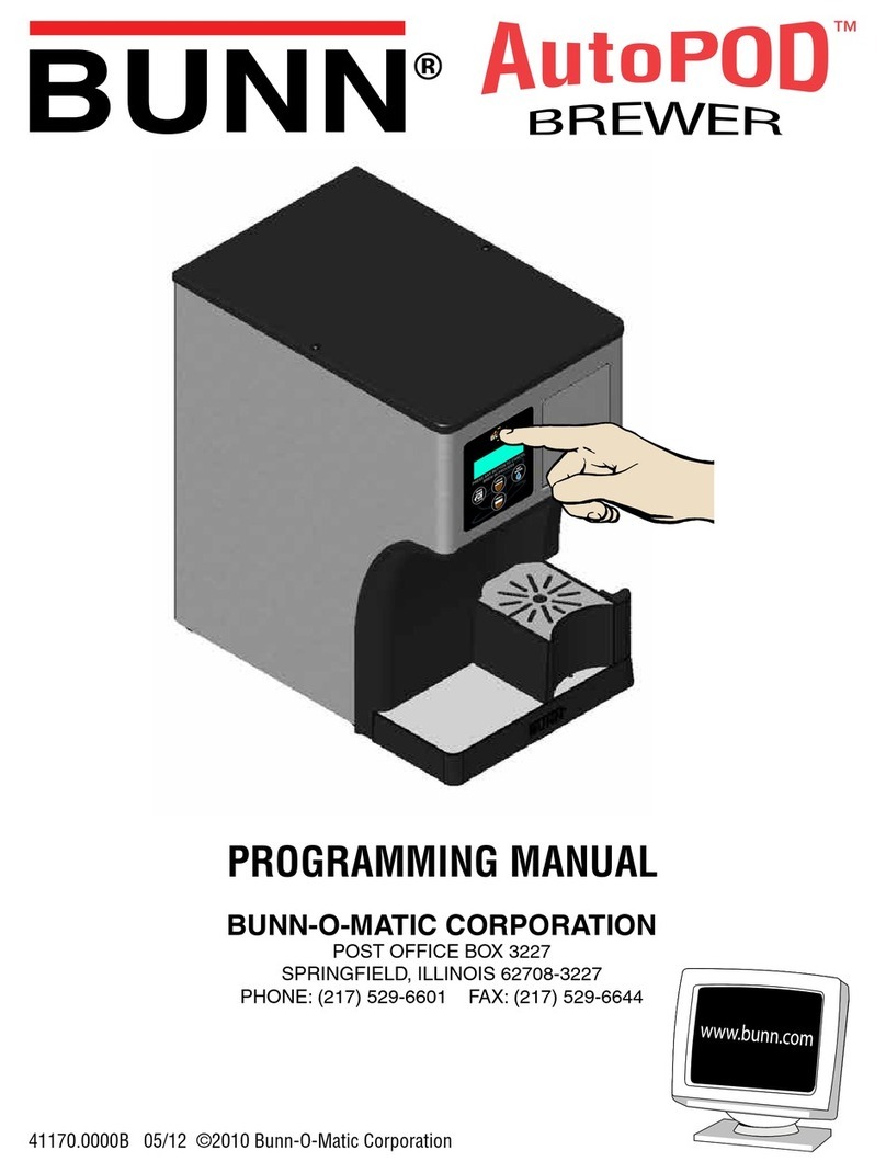 Bunn AUTOPOD BREWER Programming manual