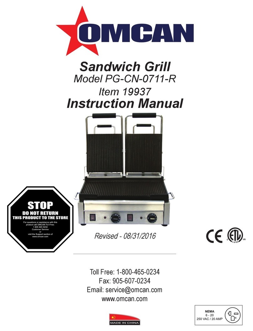 Omcan PG-CN-0711-R instruction manual