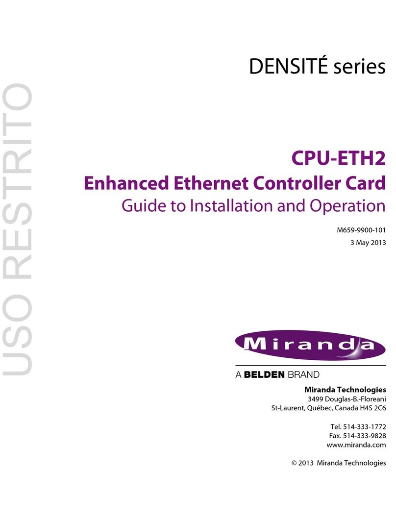Miranda CPU-ETH2 Guide to installation and operation