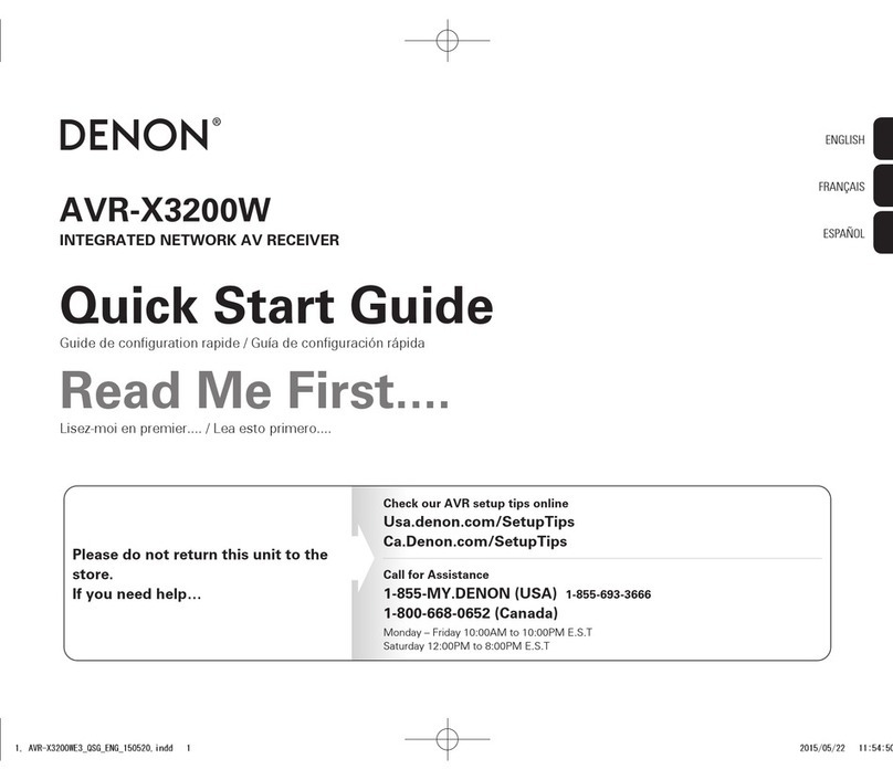 Denon AVR-X3200W quick start guide