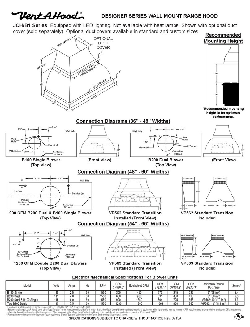 VentAHood JCH/B1 Series installation instructions