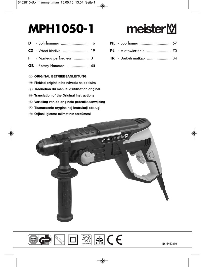 Meister MPH1050-1 Translation of the original instructions