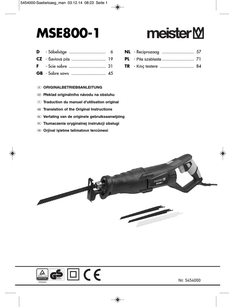 Meister MSE800-1 Translation of the original instructions