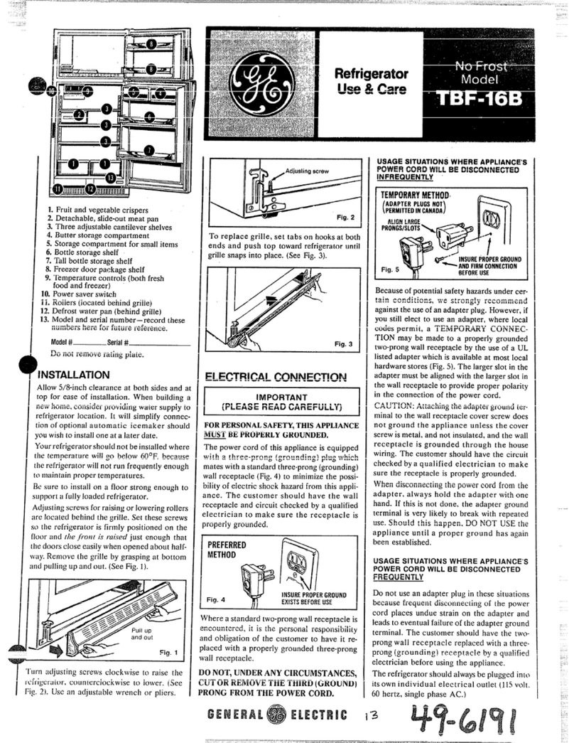 GE TBF-16B Owner's manual