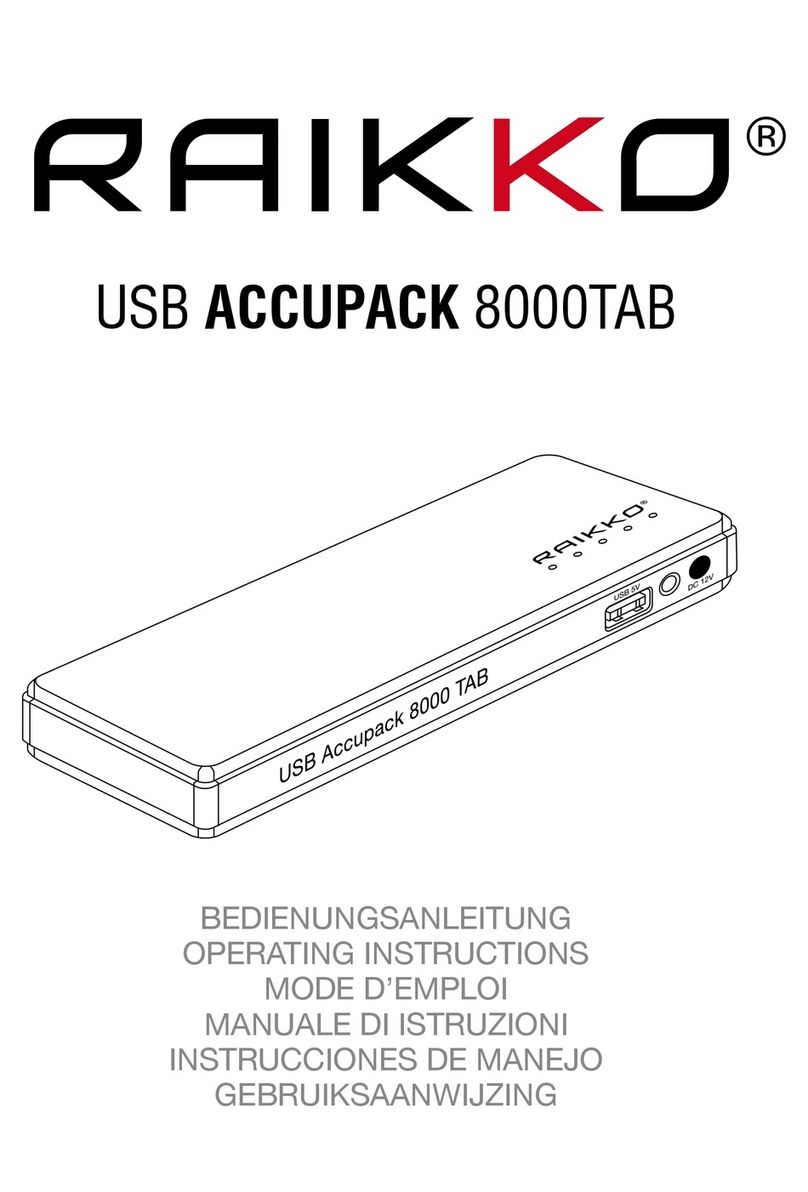 Raikko USB AccUPACK 8000TAB operating instructions