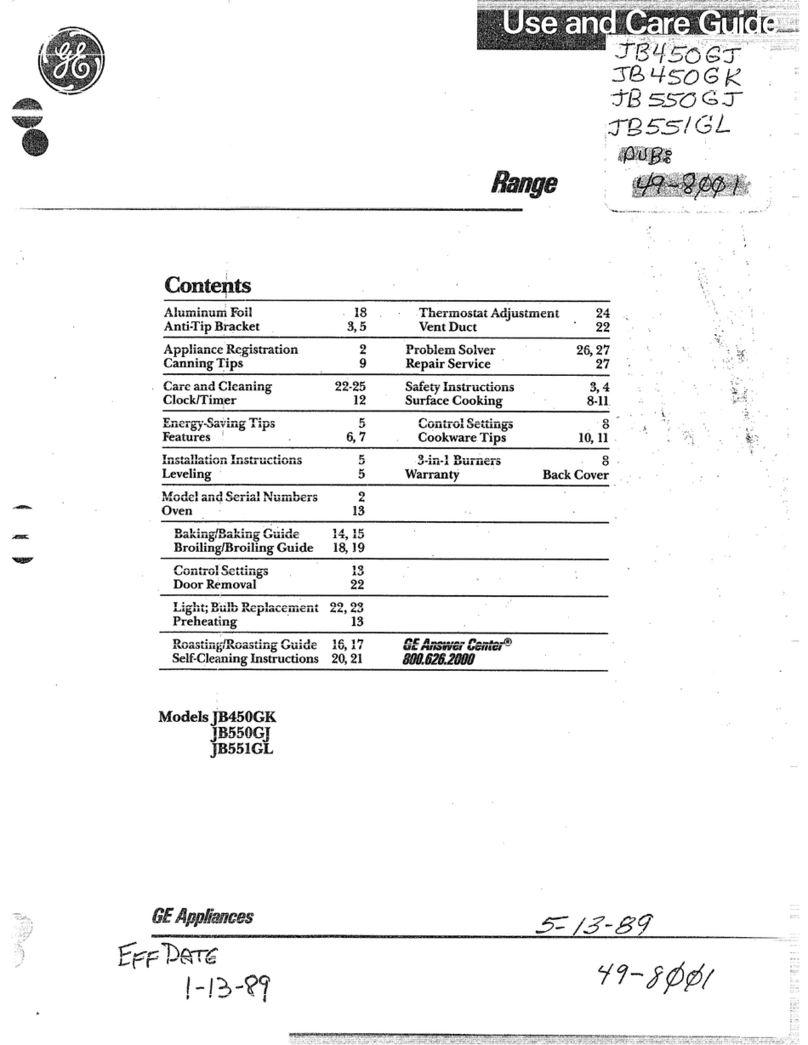 GEAppliances JB450GJ Owner's manual