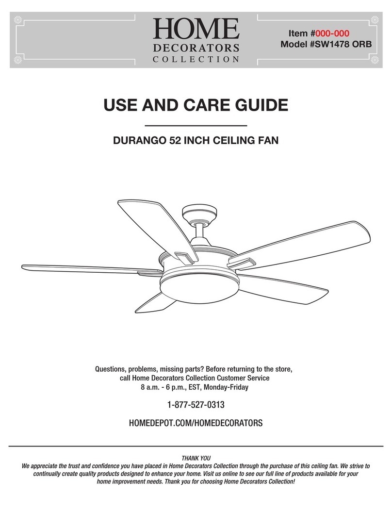 Home Decorators DURANGO Use and care guide