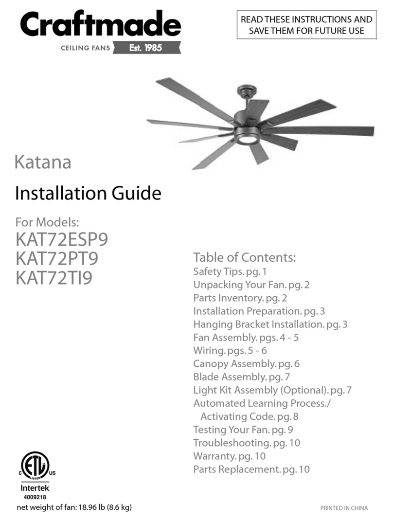 Craftmade KAT72ESP9 User manual