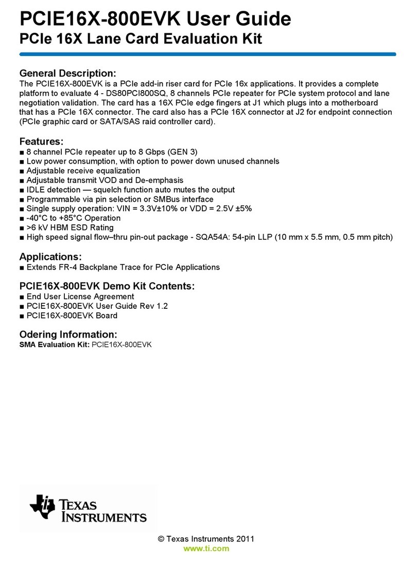 Texas Instruments PCIE16X-800EVK User manual