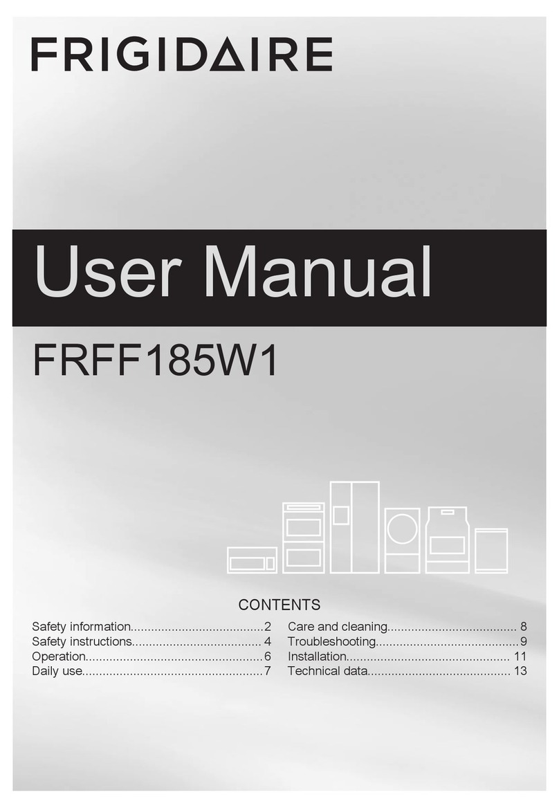 Frigidaire FRFF185W1 User manual Frigidaire FRFF185W1 User manual