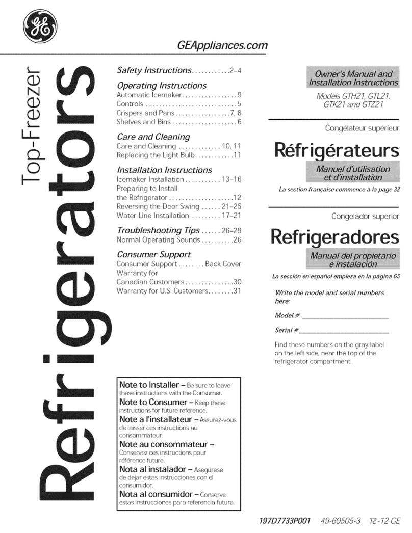 GEAppliances GTL27 Operating instructions