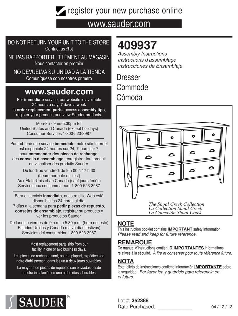 Sauder 409937 User manual Sauder 409937 User manual