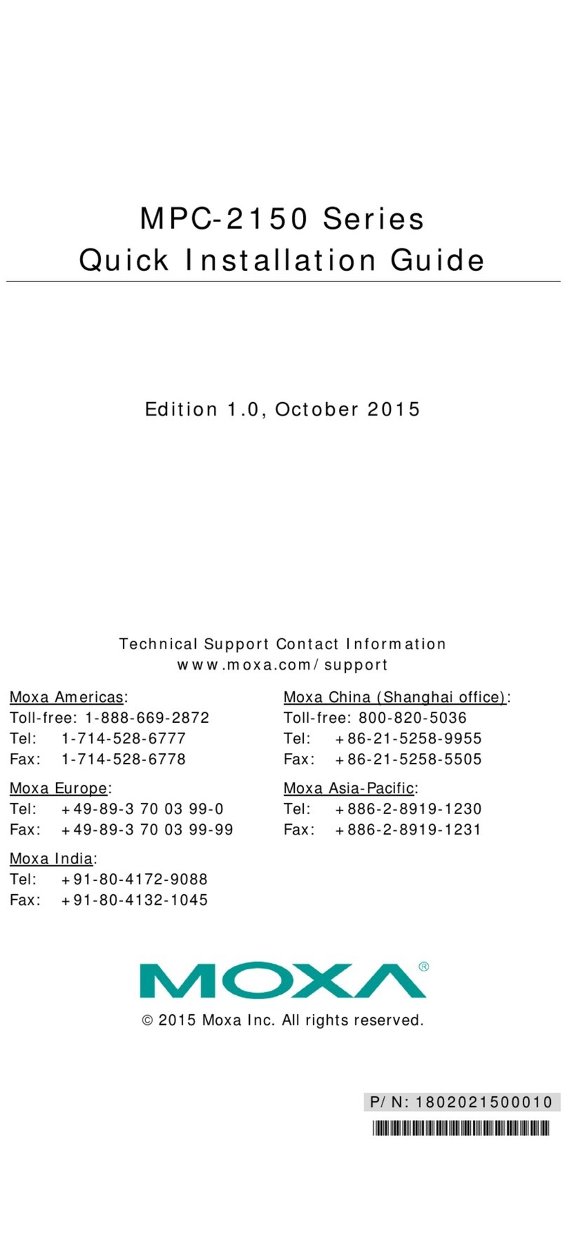 Moxa Technologies MPC-2150 Series Quick installation guide
