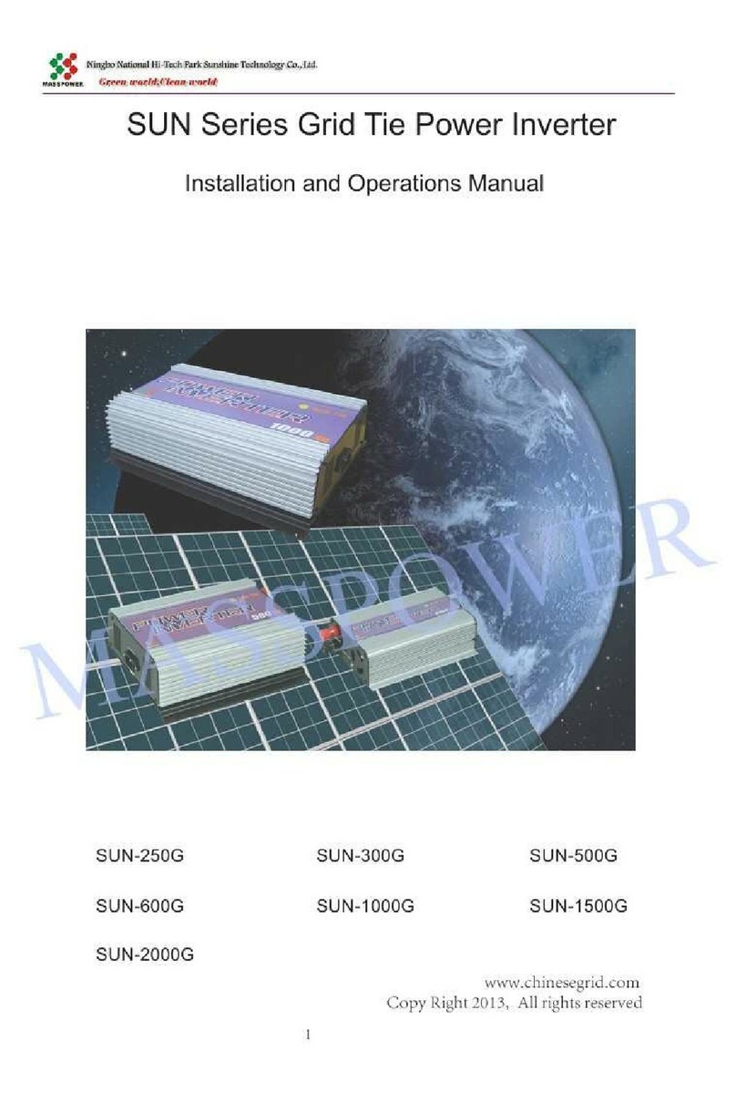 Ningbo SUN-250G Installation and operation manual