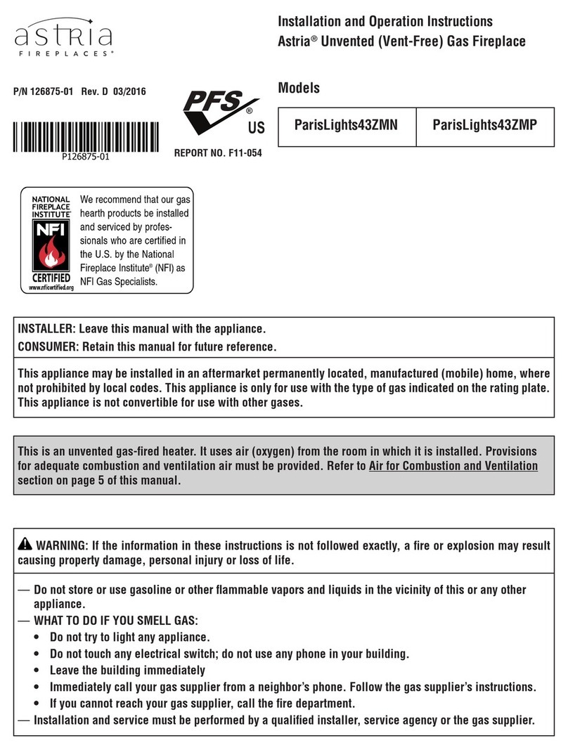 Astria Paris Lights 43ZMN Installation and operation instructions