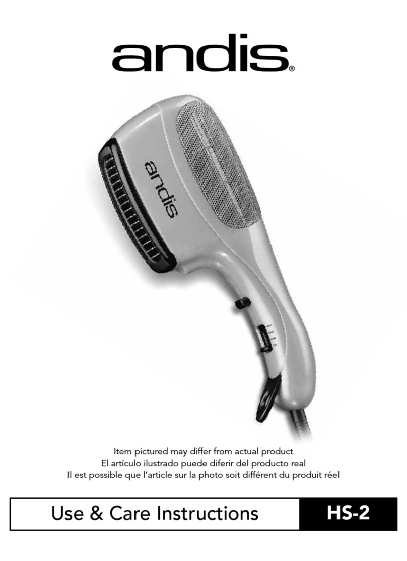 Andis HS-2 Quick reference guide