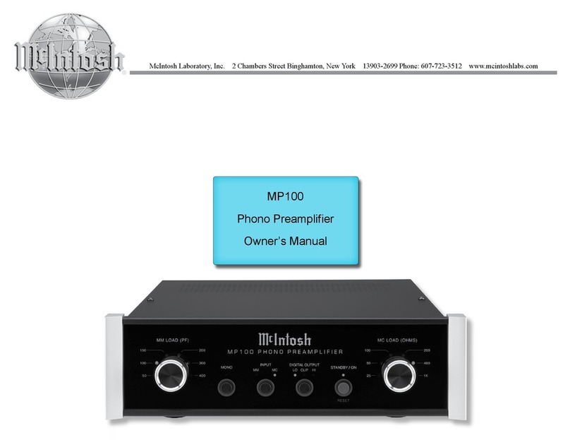 McIntosh MP100 User manual