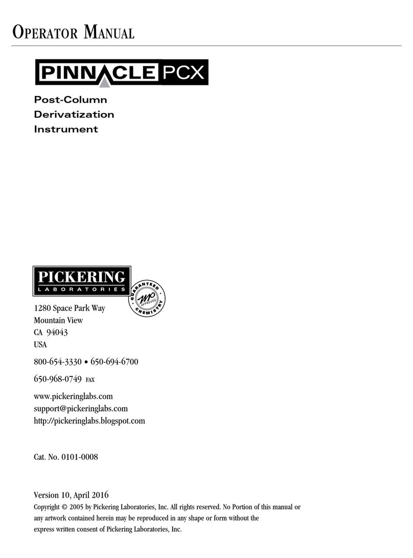Pickering Laboratories Pinnacle PCX Operator's manual
