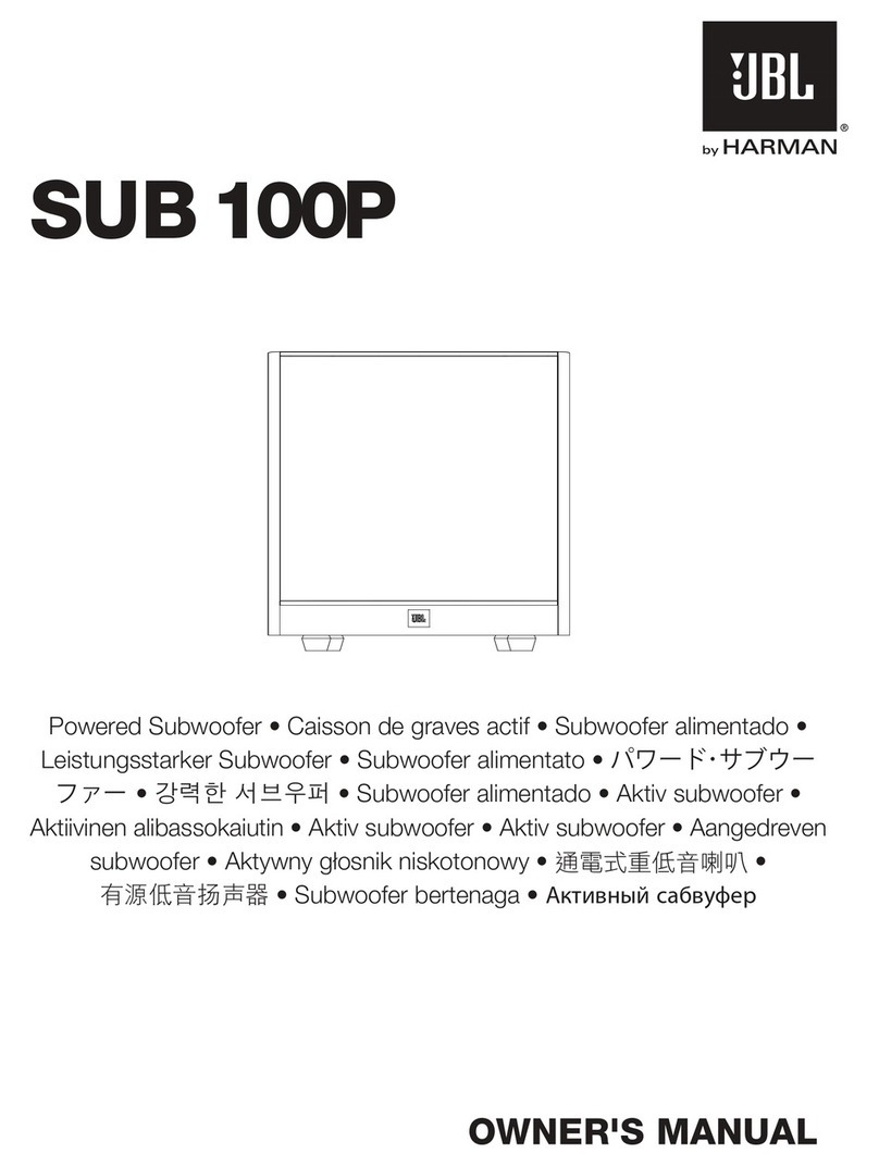 JBL SUB 100P User manual