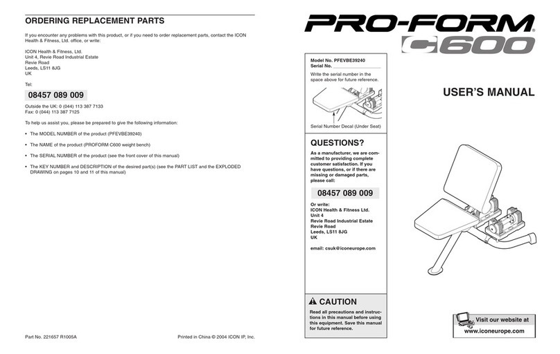 Pro-Form C 600 User manual