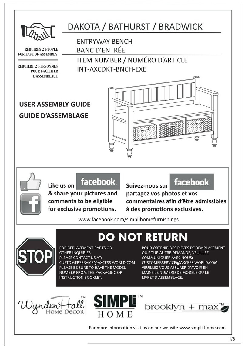 Simpli Home INT-AXCDKT-BNCH-EXE User manual