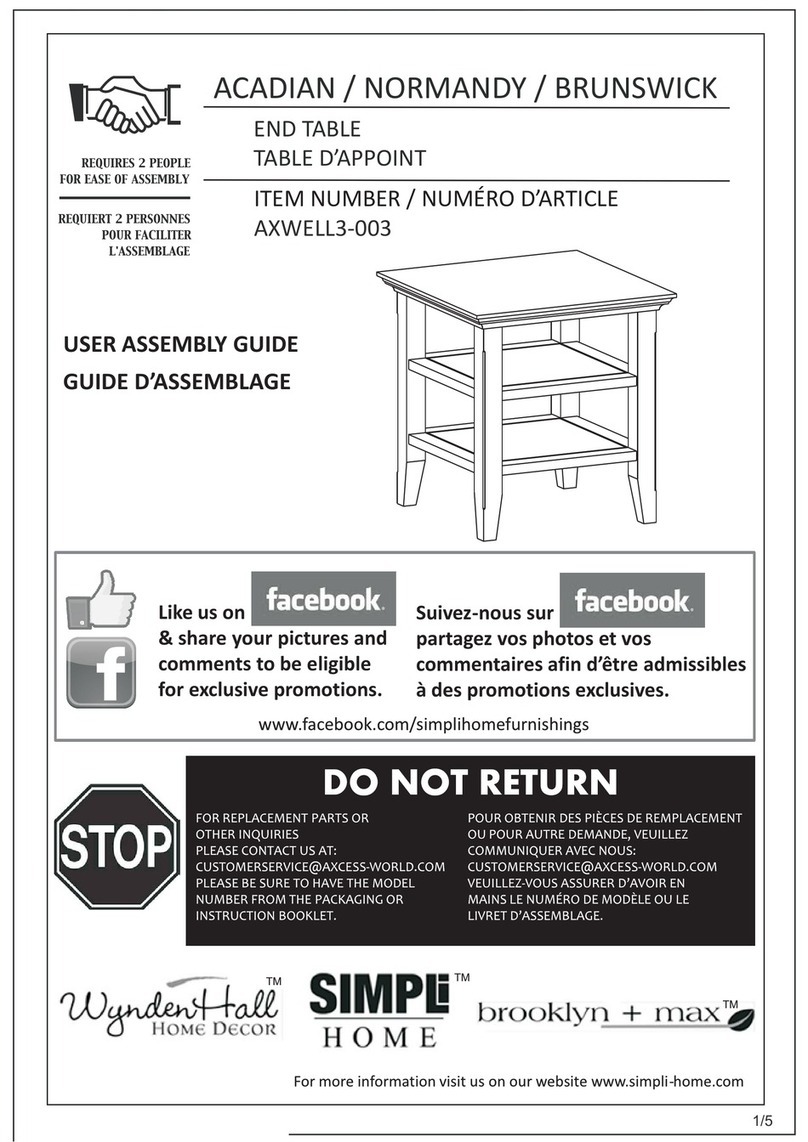 Simpli Home AXWELL3-003 User manual Simpli Home AXWELL3-003 User manual
