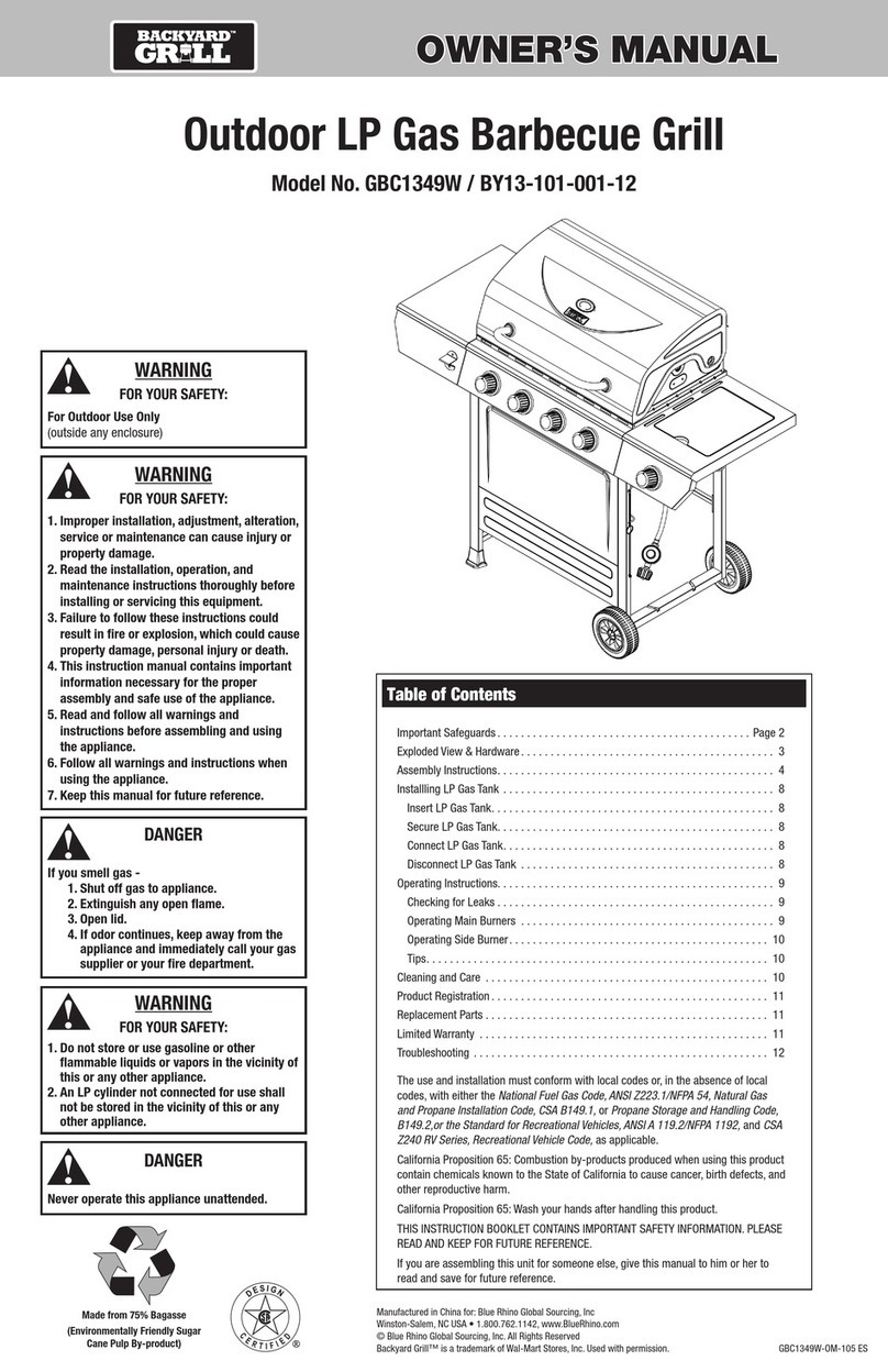 Backyard GBC1349W User manual